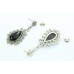 Handcrafted Earrings 925 Sterling Silver Natural Black Onyx & Marcasite Stones
